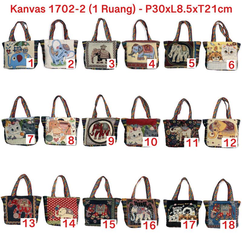tas Jinjing Thailand import 1 Ruang, Sling Gajah tas bangkokThailand terlaris termurah import