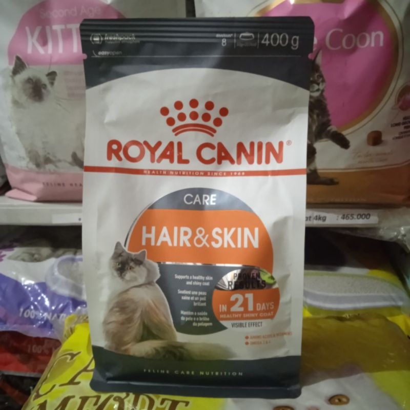 Makanan kucing Royal Canin Hair &amp; Skin 400g Makanan kucing Royal Canin