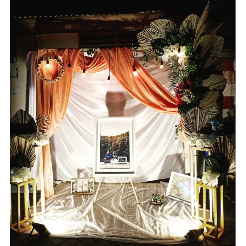 sewa backdrop nikah lamaran wedding | paket A include hantaran dan mahar