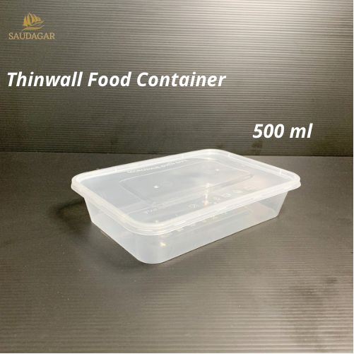 Thinwall persegi panjang 500 ml / Kotak makan plastik rectangular