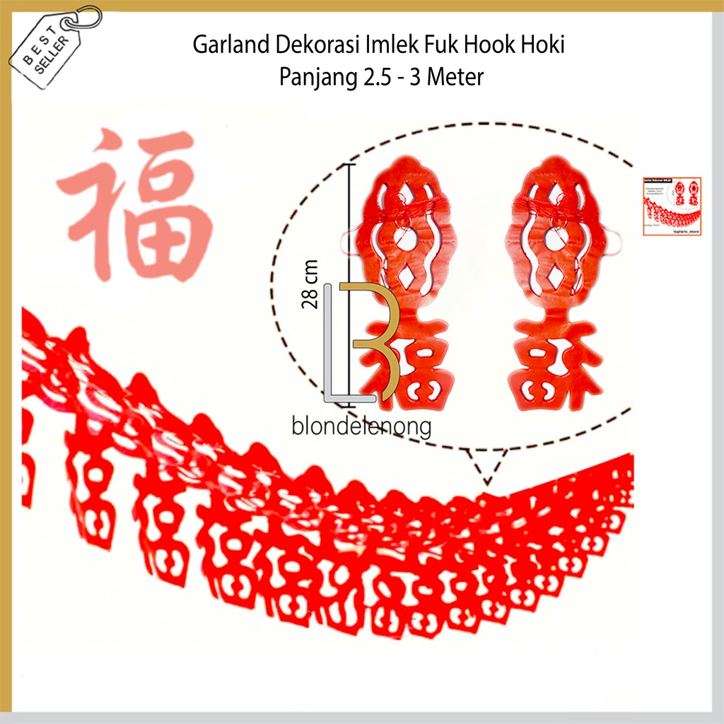 Garland Garlan Gantungan Tempelan Aksesoris Asesoris Accesories Acc Pajangan Hiasan Ornamen Dekorasi Dekor Decor Slinger Tirai Pintu Jendela Tarik Shio Kelinci Rabbit Tahun Baru Hias Fu Fuk Imlek Sincia Cina China CNY Decoration 2023 Waterproof Outdoor