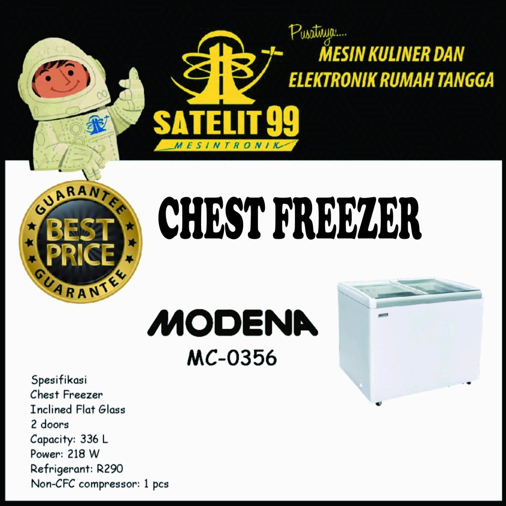 SLIDING GLASS CHEST FREEZER - CONSERVA MODENA MC-0356