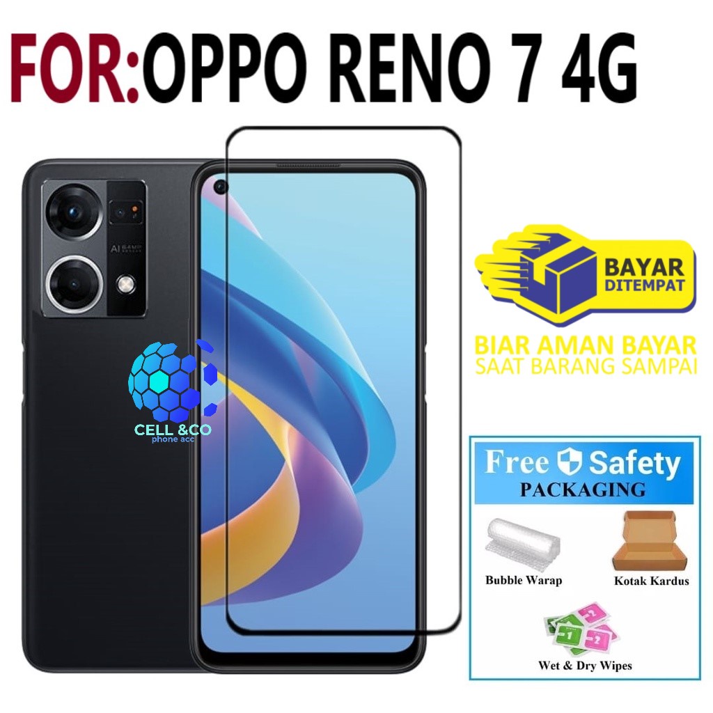 Tempered Glass OPPO RENO 7 4G Full HD Anti Gores Premium Screen Protector Pelindung Layar Kaca OPPO RENO 7(4G)