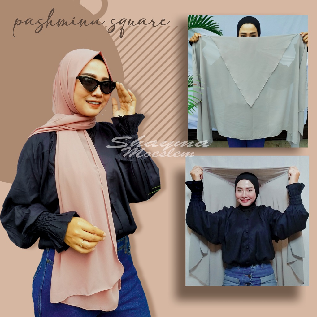 Pashmina Square Segiempat Original /  Pasmina Instan Square