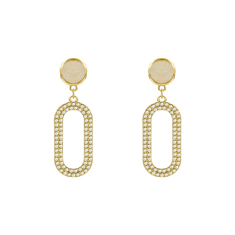 Sterling silver jarum retro Oval Hong Kong gaya anting-anting wanita online pengaruh kepribadian Tin