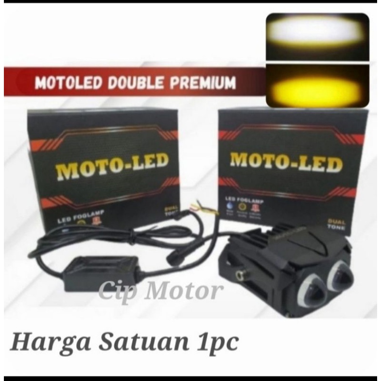 Lampu D2 Laser Motoled Double Premium Putih Kuning