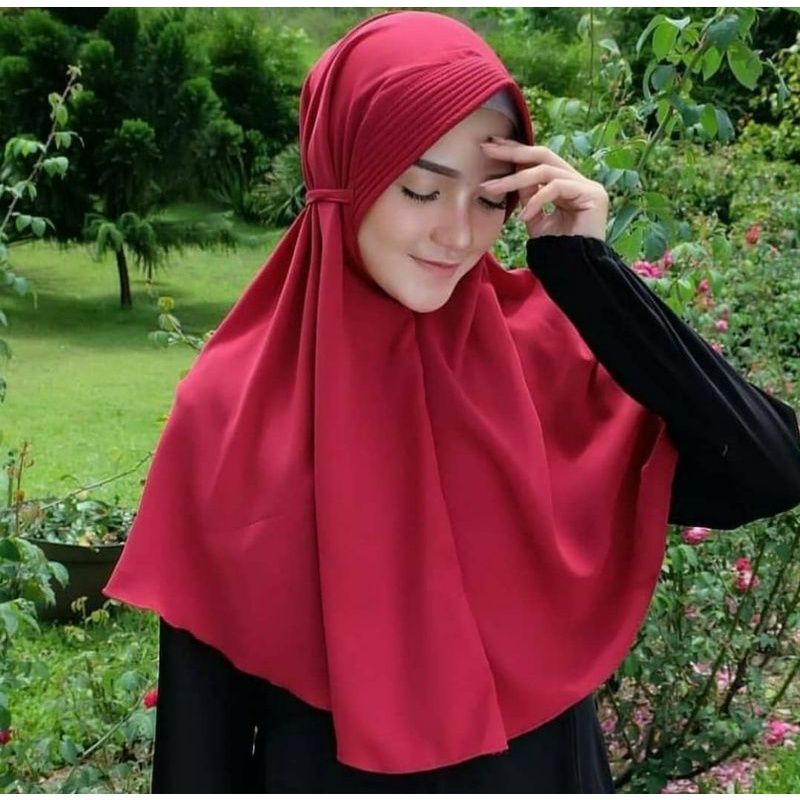 Bergo pet tali / khimar pet tali