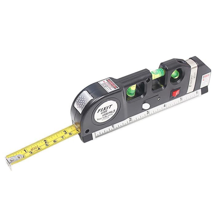 Taffware LEVELPRO3 Penggaris Laser Horizontal Vertical 250CM + Waterpass - TL243 - Black