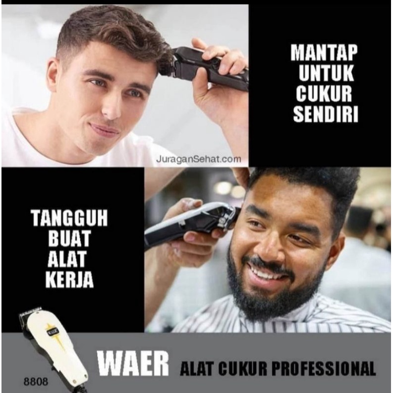 Alat Cukur Rambut Elektrik WAER  WA-8808 / Mesin Cukur Rambut Listrik / Hair Clipper Proffessional