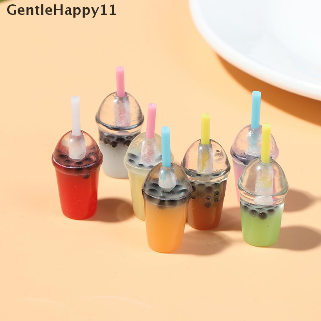 Gentlehappy 5Pcs Miniatur Gelas Pearl Milk Tea Aksesoris Dapur Rumah Boneka 1: 12