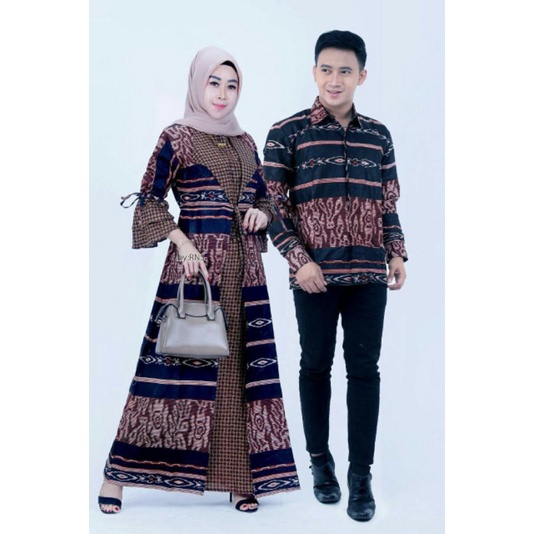 Batik Couple _ Maura Sania Ruffle Batik couple ORI ndoro jowi DNT GARANSI TERMURAH Al size L XL XXL