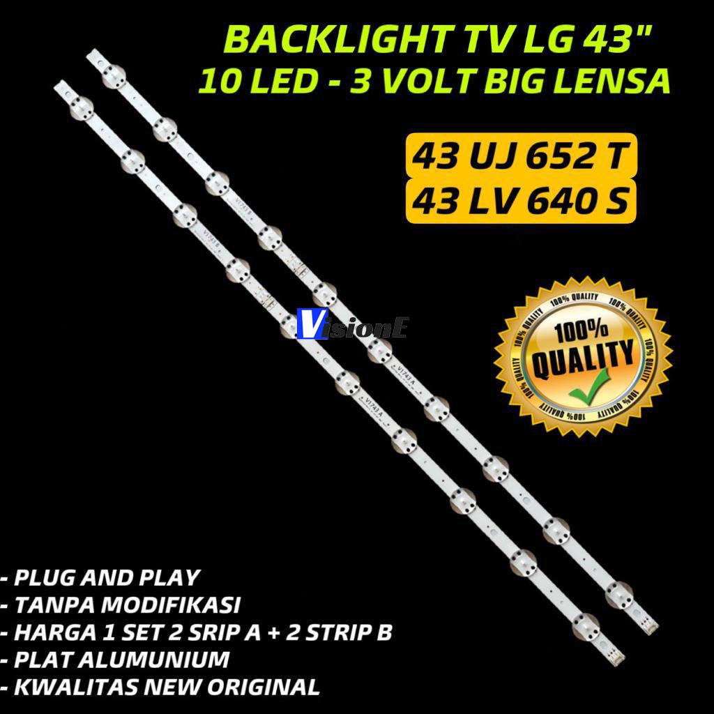 BACKLIGHT TV LED LG 43UJ652T 43LV541H 43LV640S 43LV541 43LV640 43UJ652 LAMPU BL 43 INCH 10K LENSA BESAR