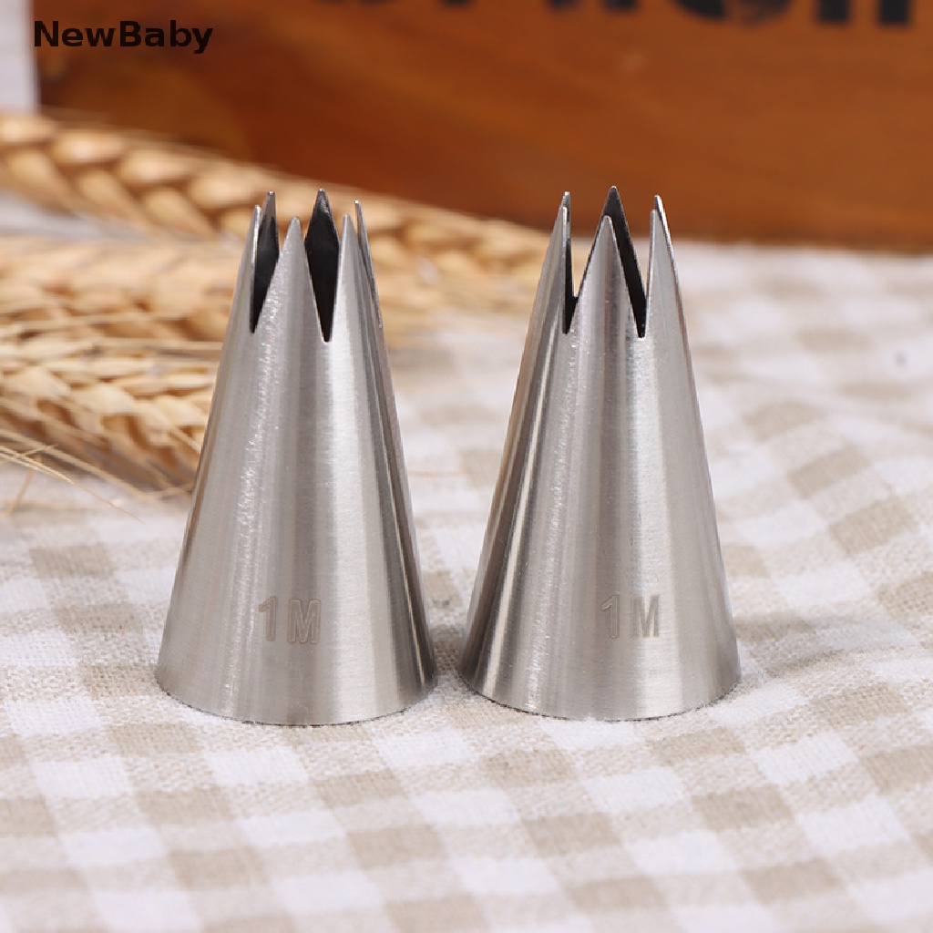 Newbaby 1M Handuk Mandi Bayi# Spuit Piping 6 Gigi Lurus Bahan stainless steel 304 Untuk Dekorasi Kue