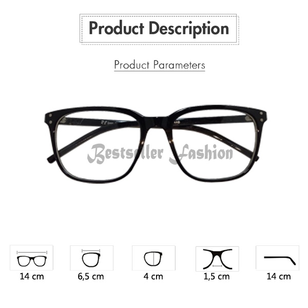 Kacamata Anti Radiasi Blue Ray Lens (Design Korea) Unisex  Fashion glasses Gaya Retro Pria dan Wanita Import NO CASE