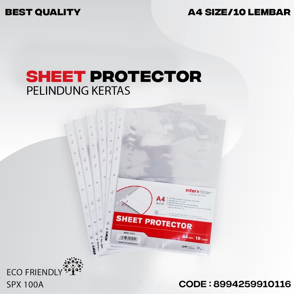 SHEET PROTECTOR A4 Intrex / 10 Lembar