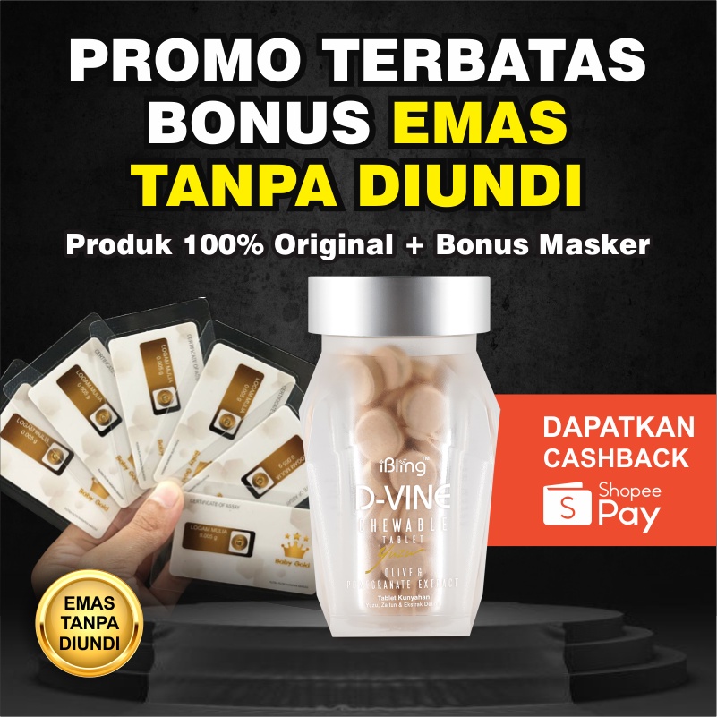 Promo Termurah Dvine D vine D-vine Divine Collagen Candy isi 60 tablet Garansi di Jamin Asli Origina