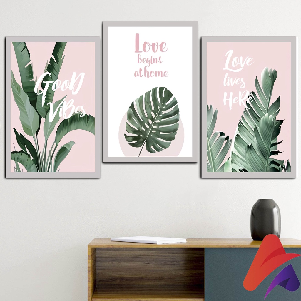 HIASAN DINDING MONSTERA AESTETIK (20X30CM) WALL DECOR PAJANGAN DINDING POSTER KAYU RUANGAN  MONSTERA AESTETIK