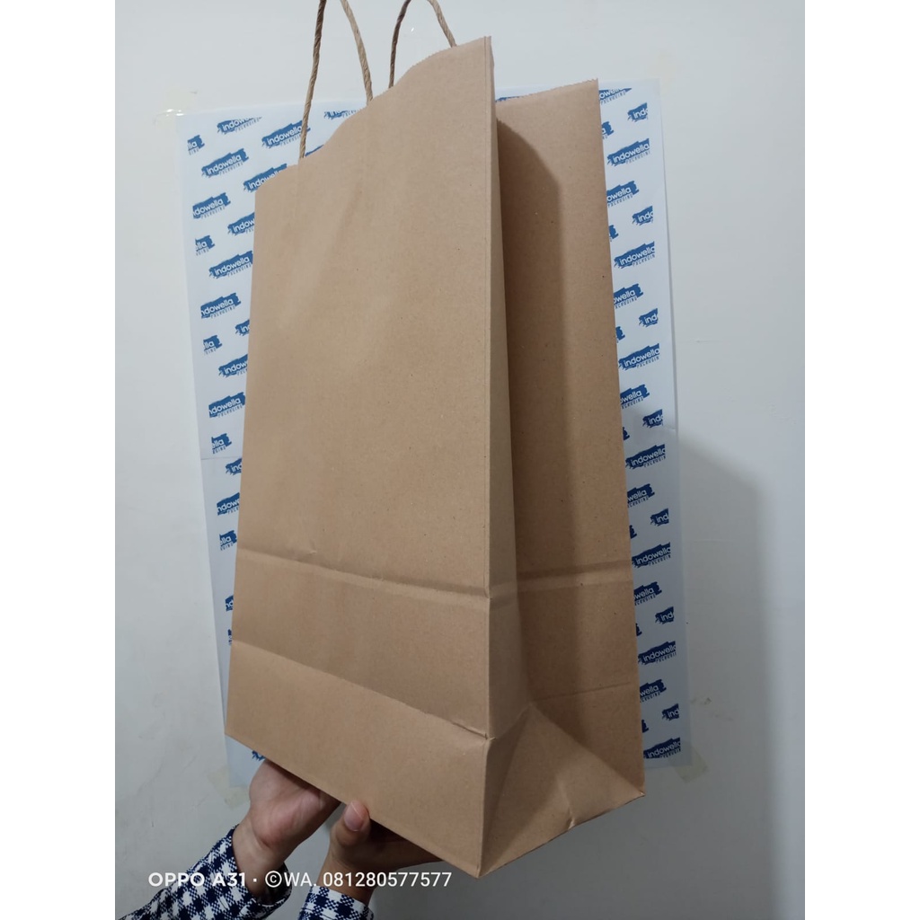 

Shopping Bag Paper Coklat kraft all size 1 lusin