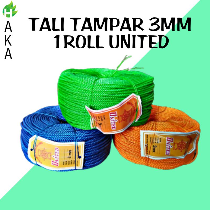 1 ROLL TALI TAMPAR/TALI TAMBANG 3MM UNITED/ TALI KERET 3MM/ TALI TAMPAR 3MM