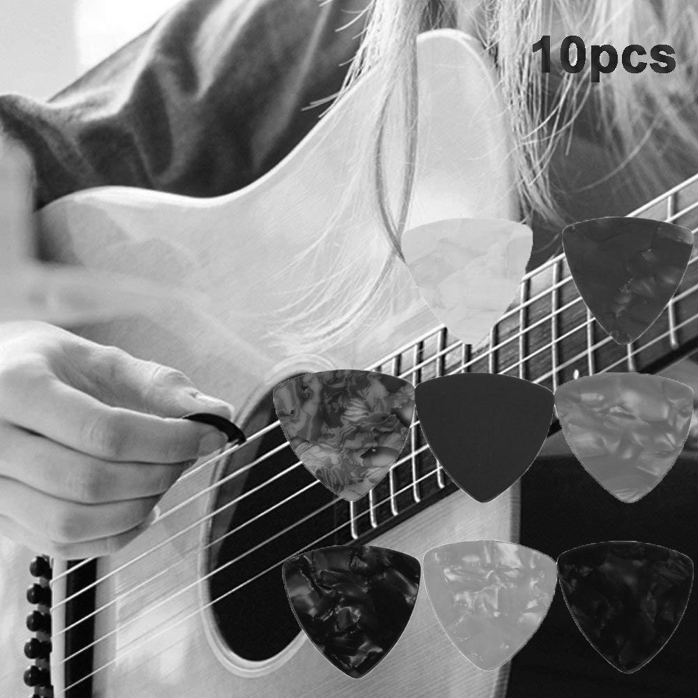 [Elegan] Celluloid 10pcs Instrumen Segitiga Antislip Plectrum