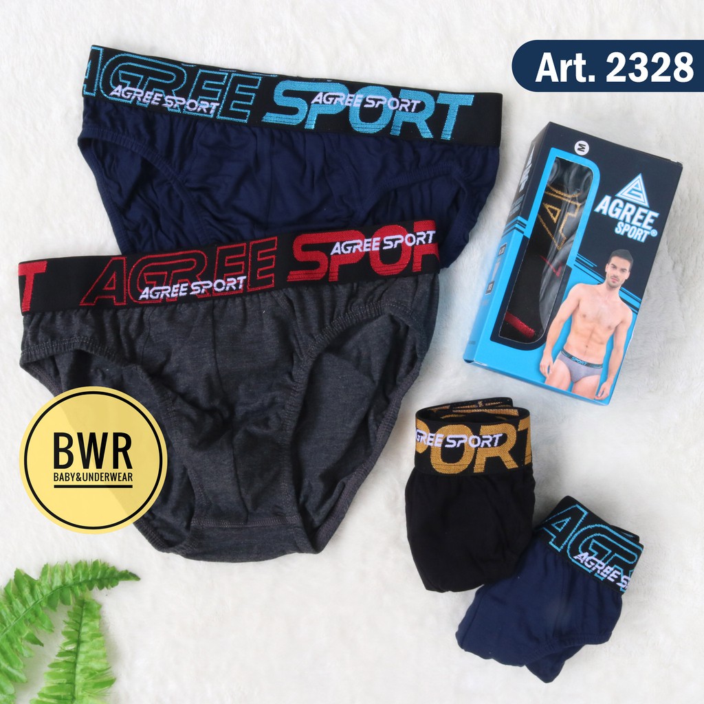 [ 3 Pc ] CD AGREE 2328 Sport | Celana Dalam Pria Dewasa Karet Tebal 2328 - Bwr