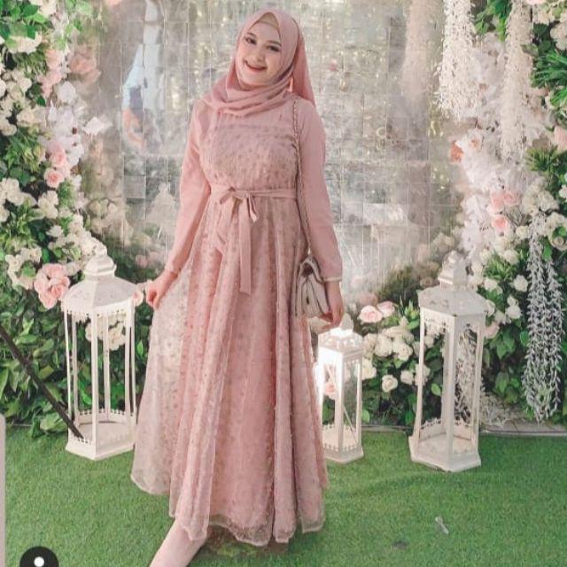 XC - Maxi Jelita Wanita / Maxi Dress Terbaru / Maxi Populer / Maxi Trendy Kekinian / Fashion Muslim-Dusty