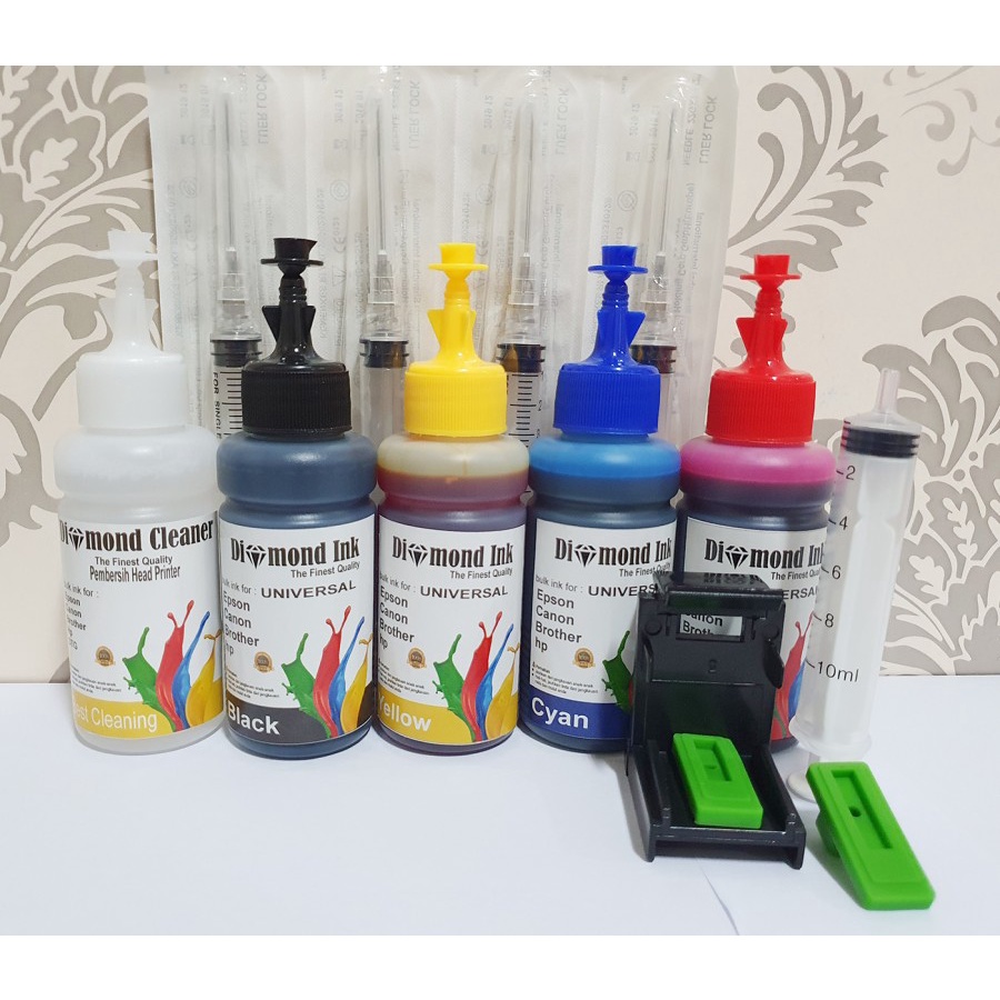 Paket Tinta Hp Diamond Deskjet 2135 @4 Warna + Head Cleaner + Toolkit