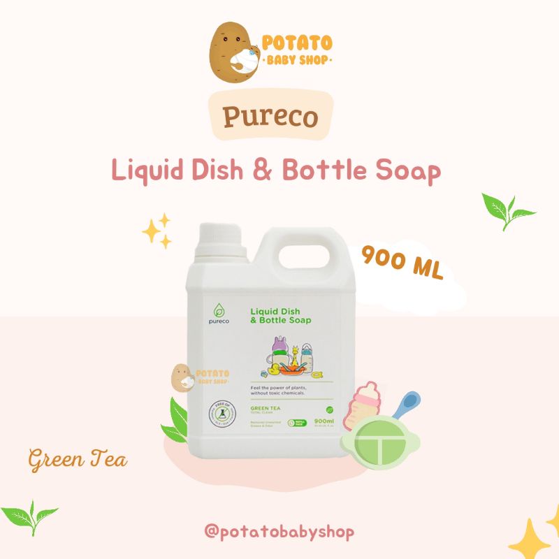 Pureco Liquid Dish &amp; Bottle Soap 900ml - sabun cuci botol bayi