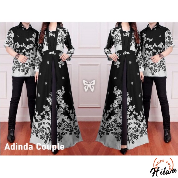 BAJU COUPLE FLANELA SARIMBIT LEBARAN (2022) HAFIZ&HAFIZAH FAMILY GAMIS PLUS KHIMAR BAJU COUPLE