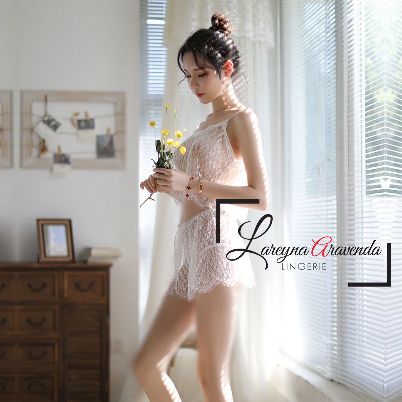 Set Lingerie + Celana Pendek Sexy Model Two Piece Full Lace LG180