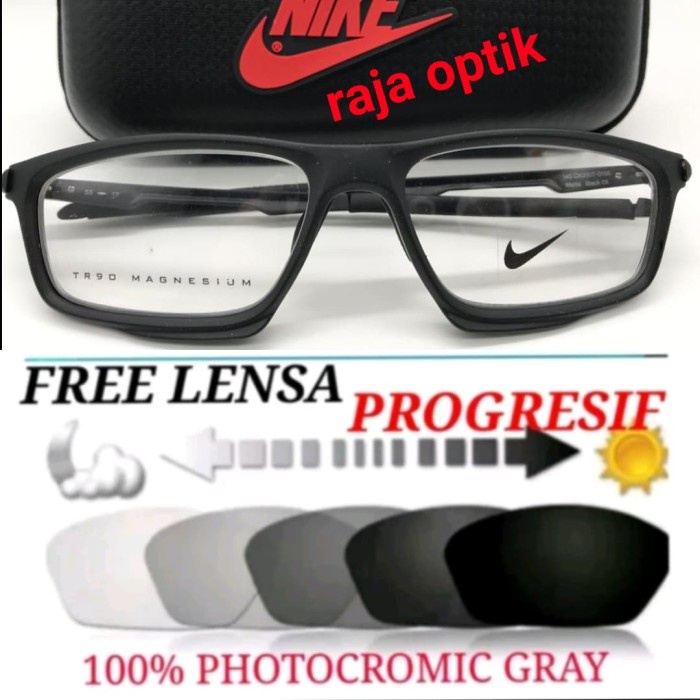 Kacamata Minus Pria - Kacamata Minus Pria Nike Sporty + Lensa Progresif Photocromic Gray