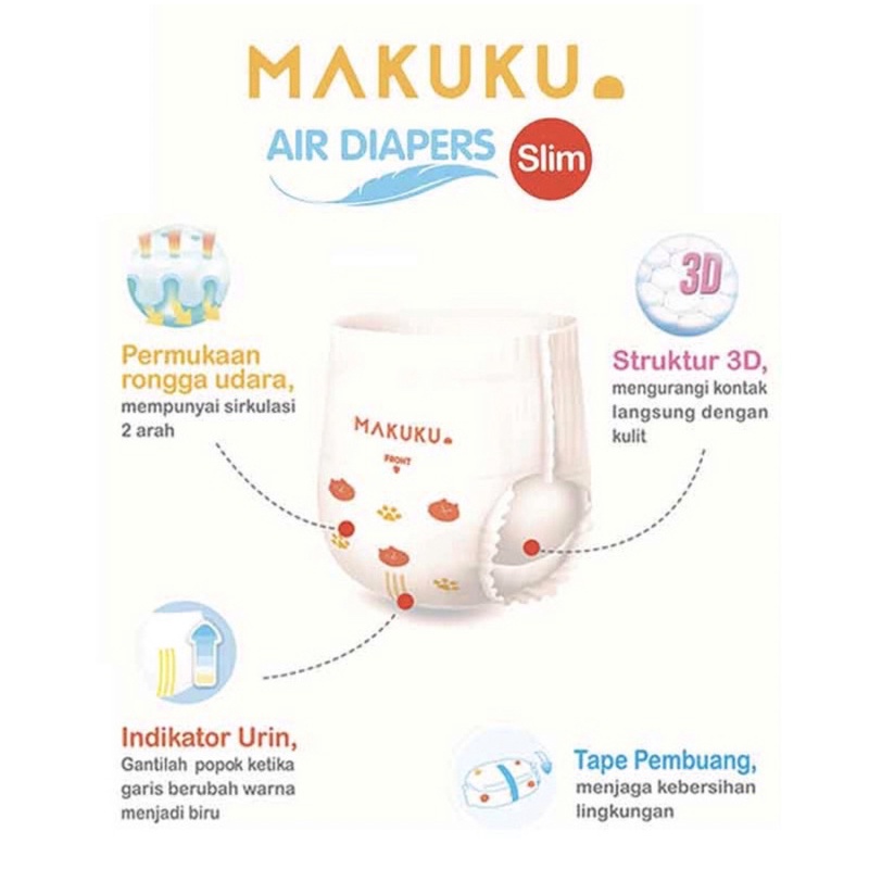 Makuku Slim SAP Diapers Tape &amp; Pant | Popok Bayi Perekat &amp; Celana