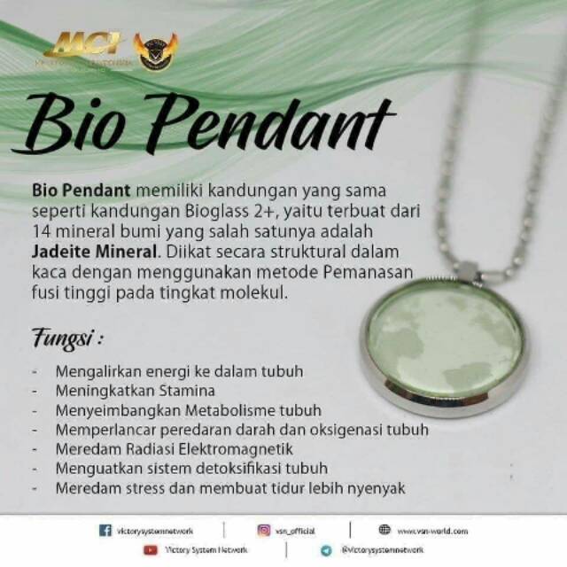 Kalung Pendant & aura heart MCI