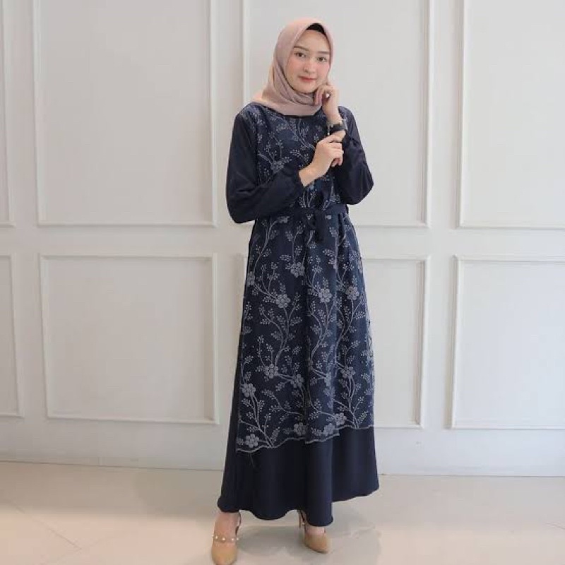 (MGA) GAMIS SWAN TILLE DAILY BUSUI DRESS MOSCREPE PREMIUM