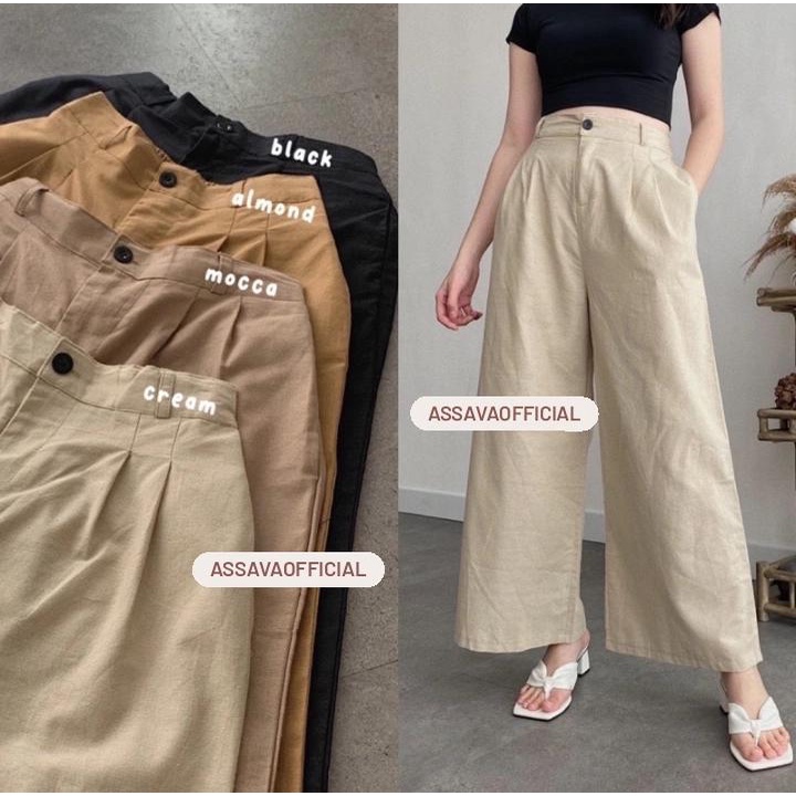 KULOT LINEN HIGHWAIST 772 / CULLOTE PANTS / CELANA KULOT WANITA /MIRABELLA LINEN PANTS