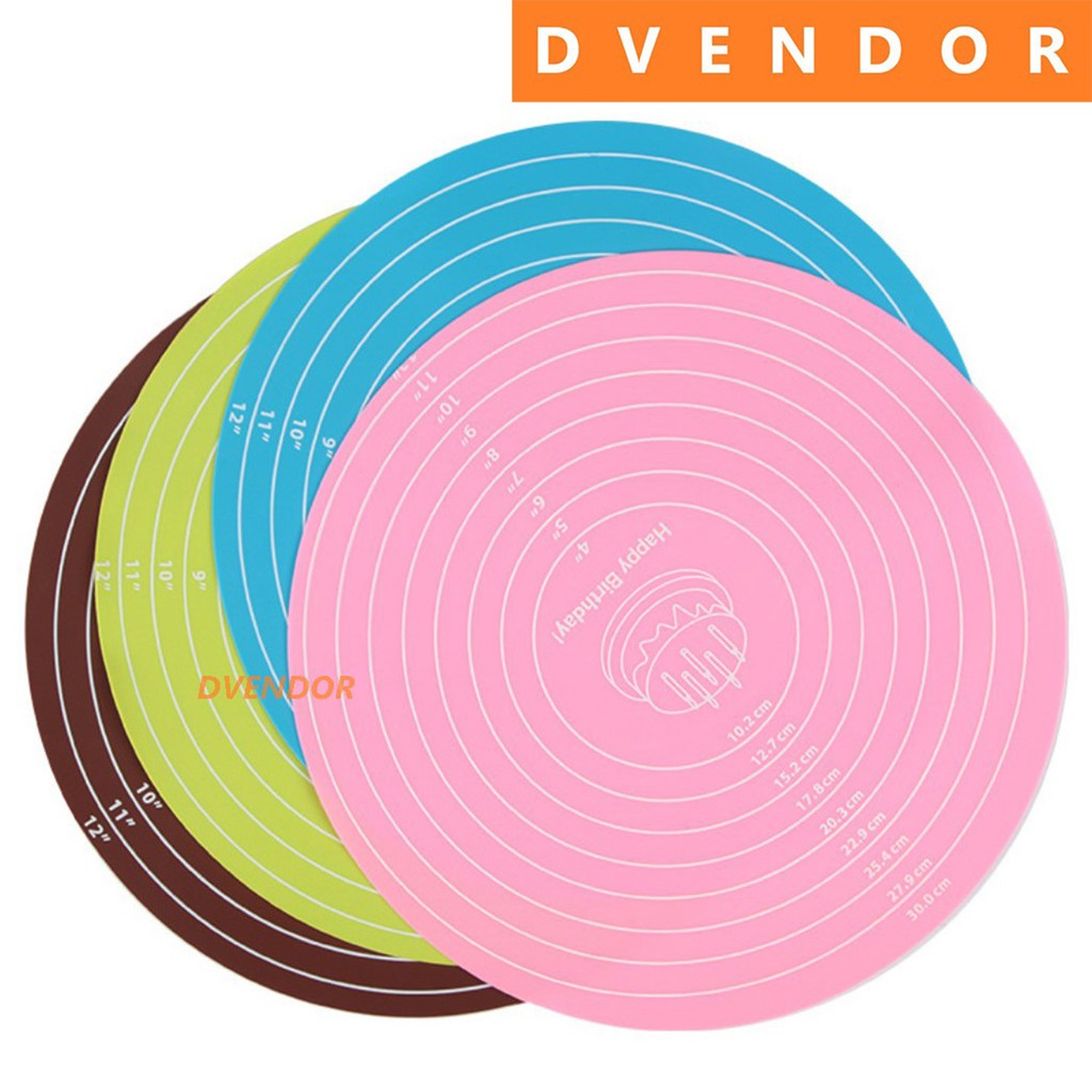 ALAS TATAKAN ADONAN KUE  ROUND BUNDAR BULAT SILIKON SILICONE DOUGH MAT PASTRY MATT SILMAT NON STICK