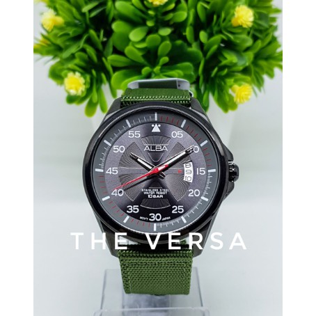 Alba AS9H15X1 AS9H15 Jam Pria Nylon Green Original