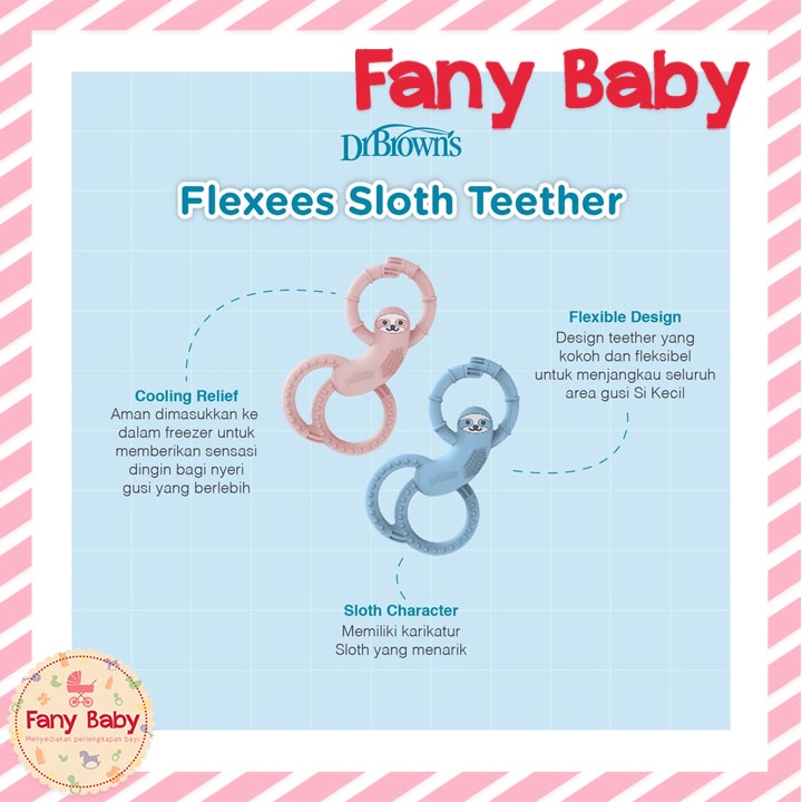 DR. BROWN'S SLOTH LONG LIMBED SILICONE TEETHER