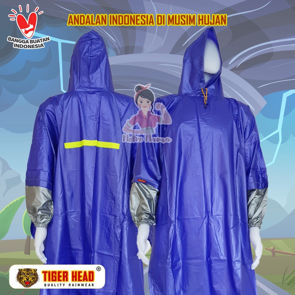 Jas Hujan Poncho BIG TOP M lengan TIGER HEAD 68209 ORI Mantel Tebal Murah mood