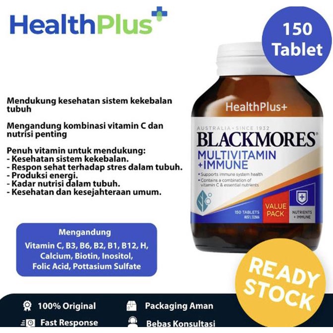 Blackmores Multivitamin + Immune (150 Tablet) - HealthPlus+ - 150 Tablet Lc