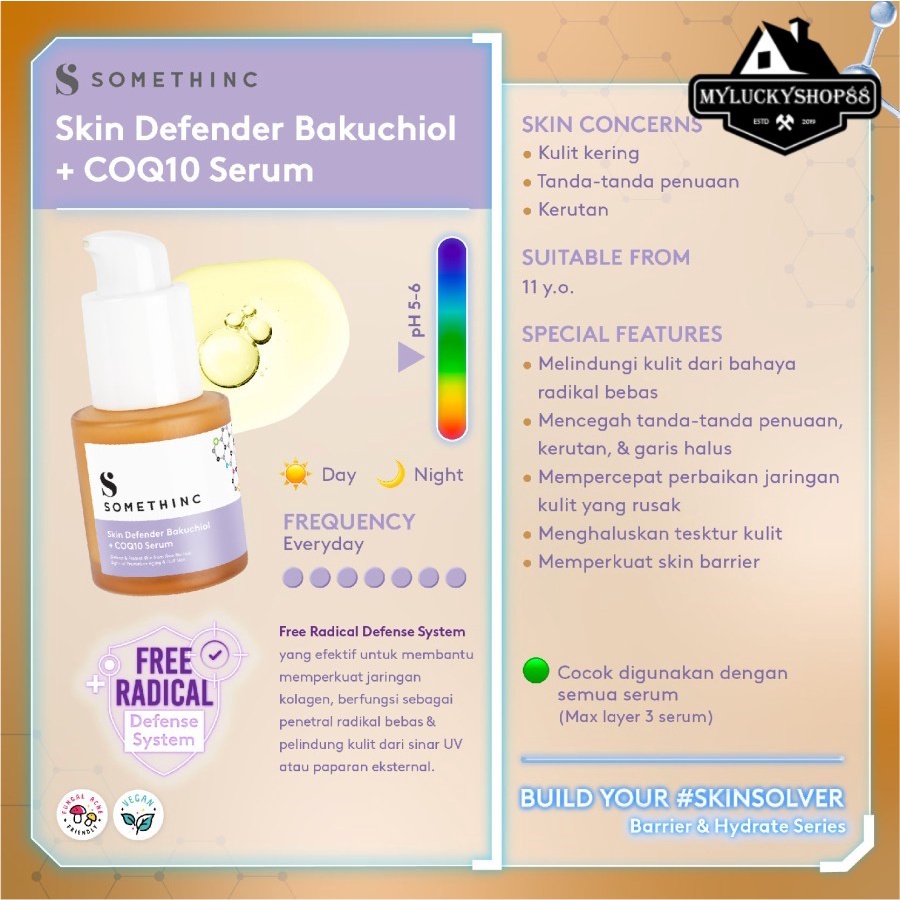 Somethinc Skin Defender Bakuchiol + COQ10 Serum Wajah 20ml 20 ml