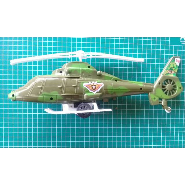 Pesawat Helikopter Army Panjang 35cm (Baling Bisa Berputar)