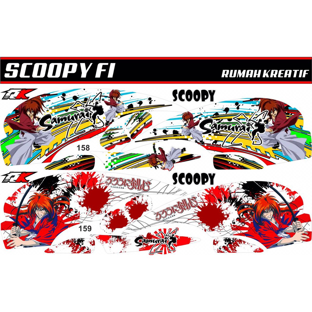 stiker striping scoopy fi modifikasi samuray