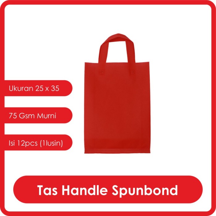 

NEW GOODIE BAG SPUNBOND HANDLE LUSINAN 25X35 / Kantong Belanja Murah