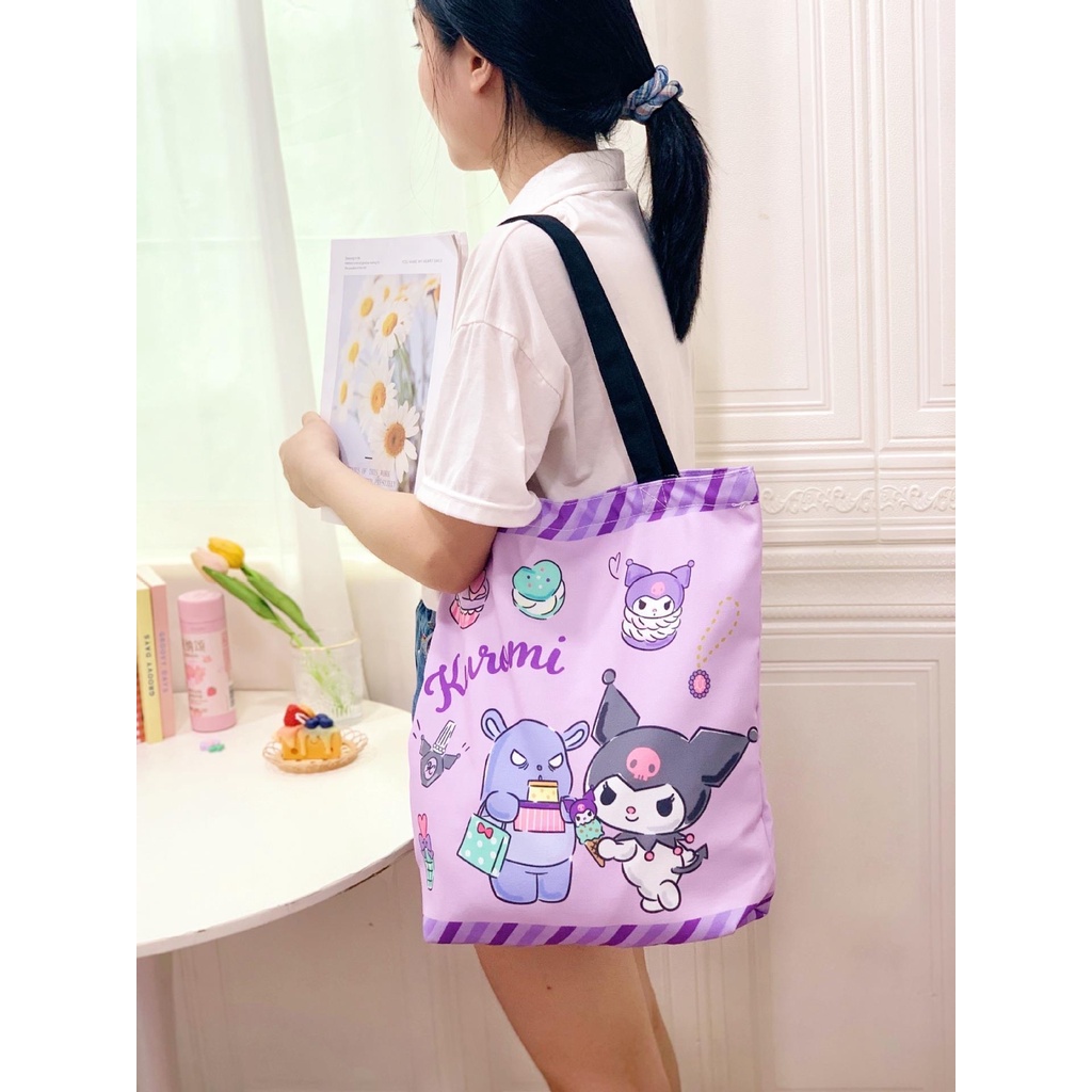 Tas kanvas hello kitty melody TL026 tas les anak perempuan sd canvas bag sanrio tote bag