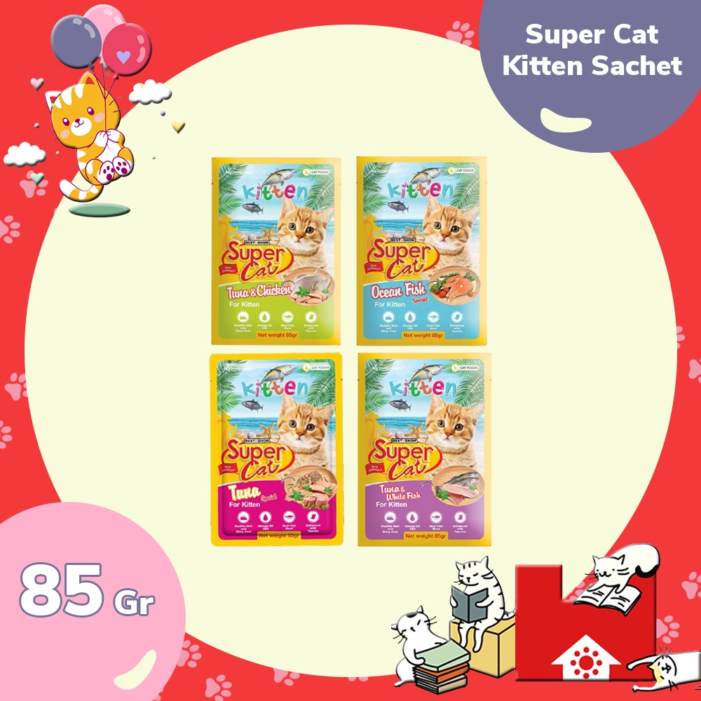 SUPERCAT KITTEN pouch 85GR  Makanan anak kucing basah