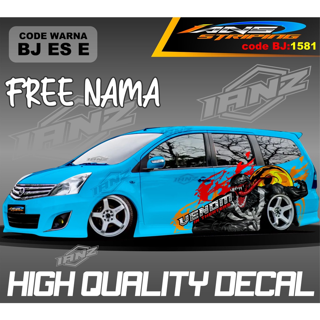 STICKER MOBIL GRAND LIVINA MOTIF VENOM TERBARU  / STIKER MOBIL TERIOS XPANDER NEW DESAIN / VARIASI STIKER MOBIL AVANZA XENIA