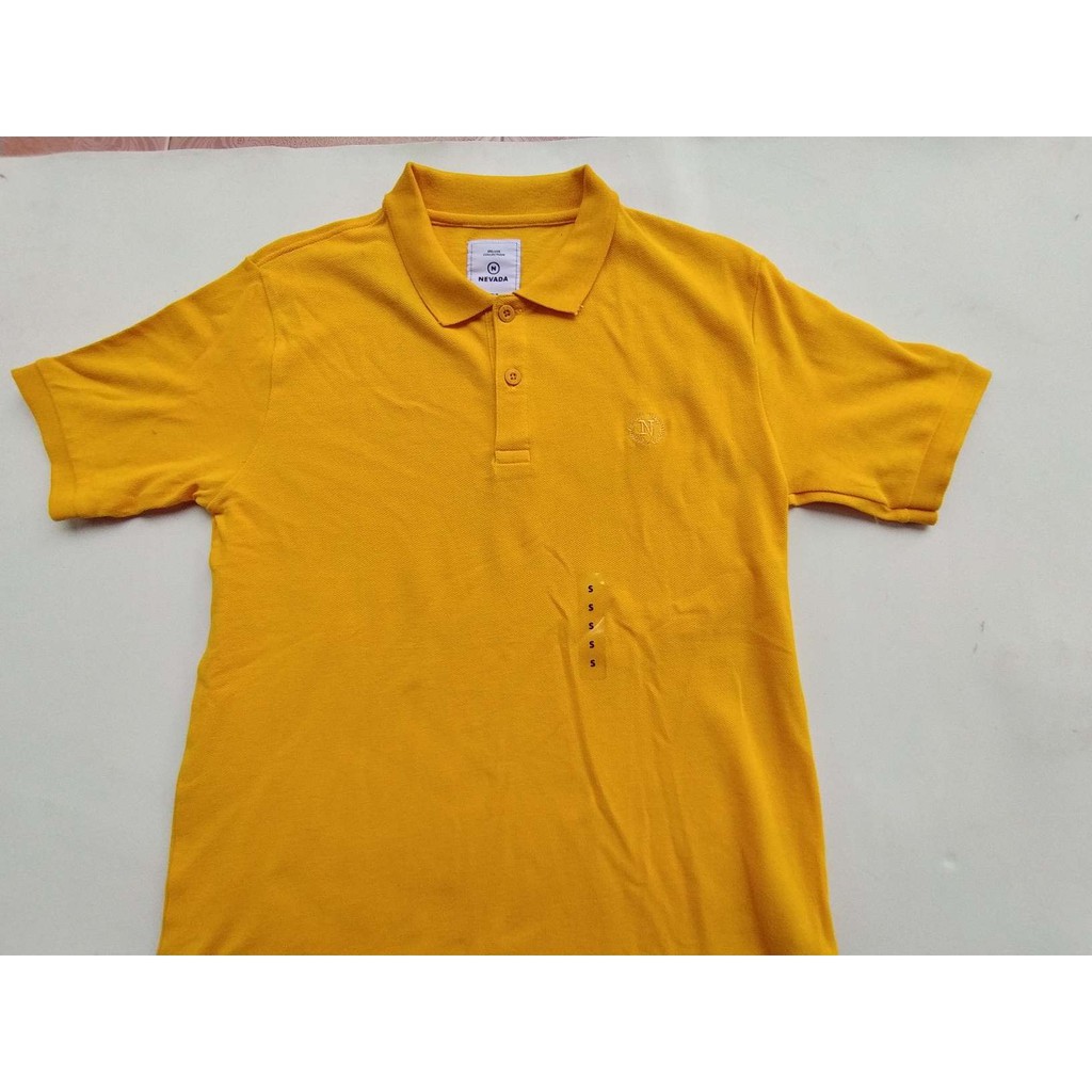 Nevada Kaos Polo Pria Kuning Polos lengan Pendek