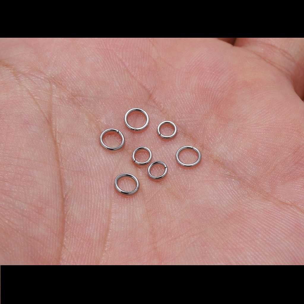 200pcs / Lot Ring Konektor Bahan Stainless Steel Ukuran 4 / 5 / 6 / 8 / 10mm Untuk Membuat Perhiasan