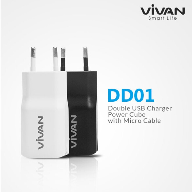 VIVAN charger 2 usb ports 2.4A adaptor charger VIVAN DD01